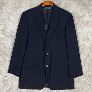 VTG Brooks Brothers Black Pinstripe Wool Blazer 39R USA Union Made